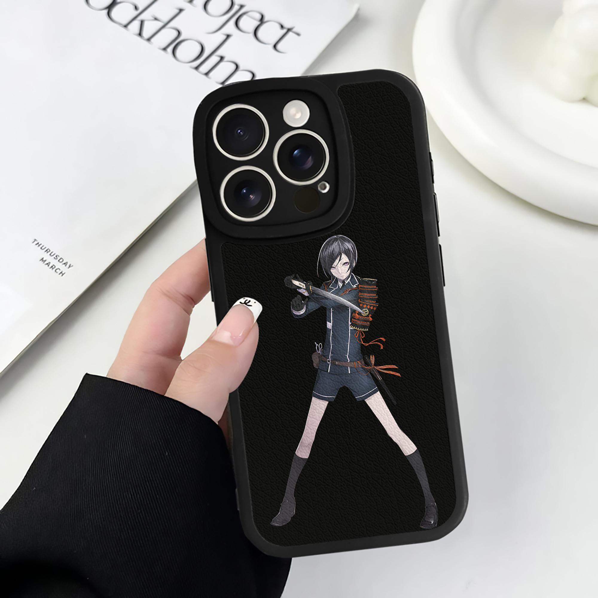 （画像用） 刀剣乱舞 Touken Ranbu 【iPhone 16シリーズ対応】シリコンスマホケース（レザー調） 材質：シリコン